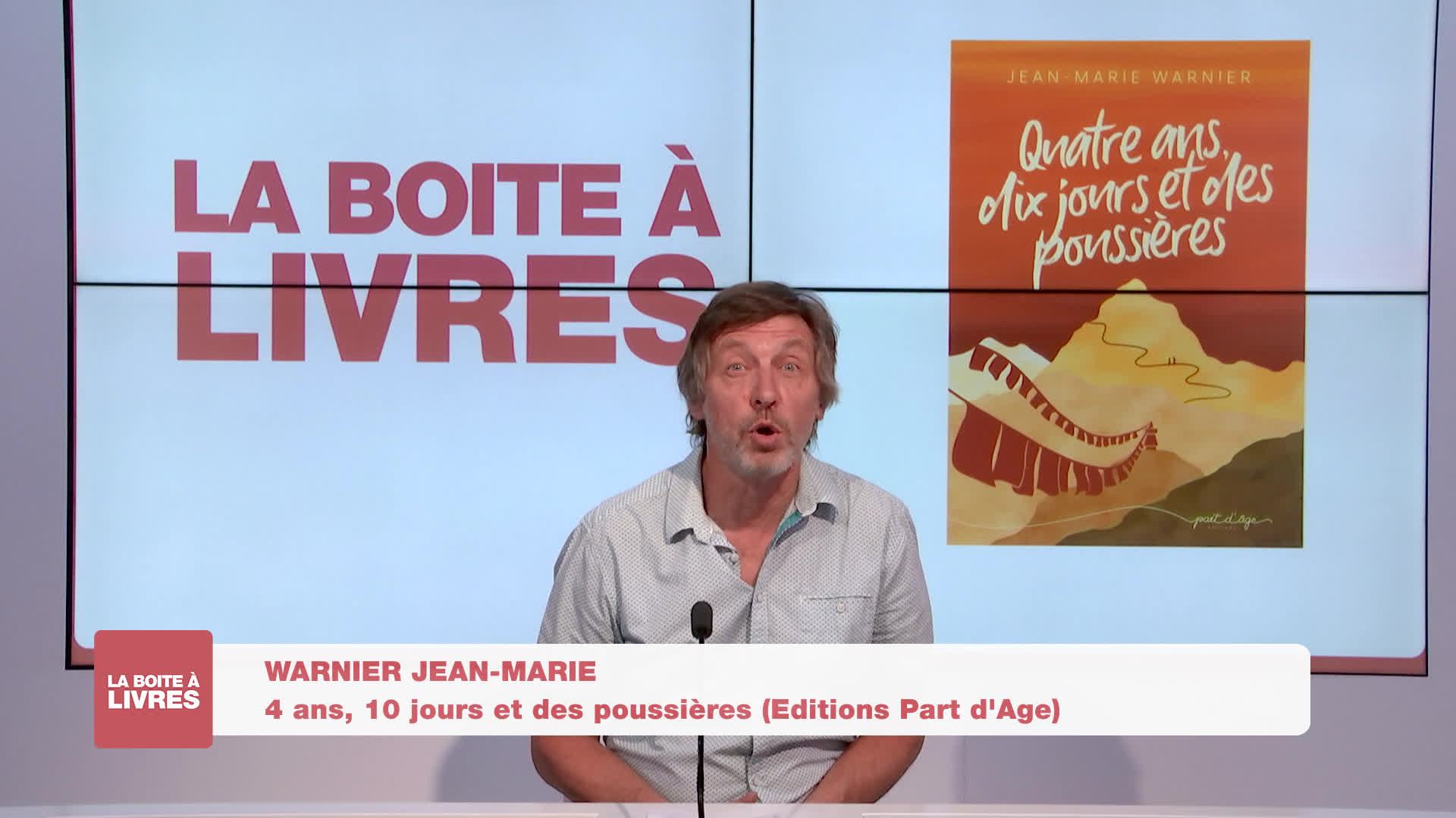 Boite à livres - Jean-Marie Warnier, 4 ans, 10 jours et des poussières (Editions Part d'Age)