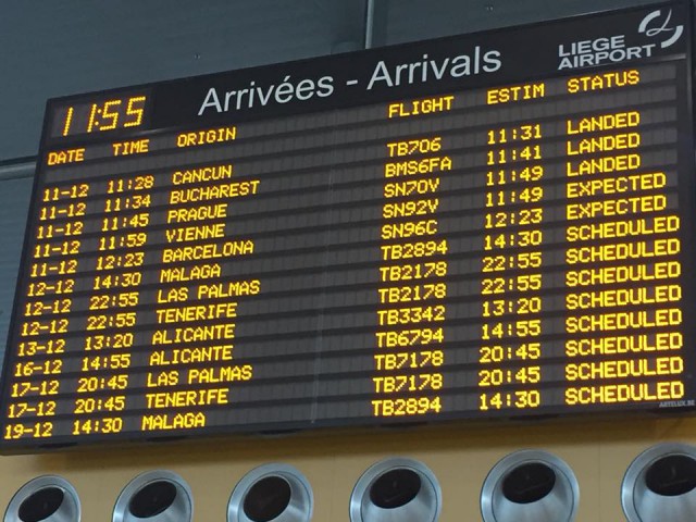Des avions pour Bruxelles National atterrissent à Liège Airport