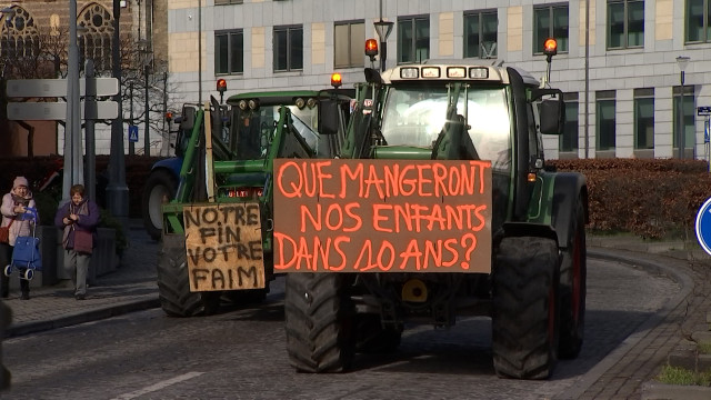 Les agriculteurs en action au centre de Liège