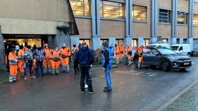 Actions de contestation par une délégation d’ouvriers de la Ville de Liège 