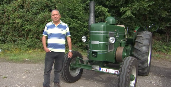 Hognoul : deux vieux tracteurs prêts pour la concentration de Borlez 