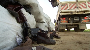 Hannut : les milliers de chaussures à l'incinérateur