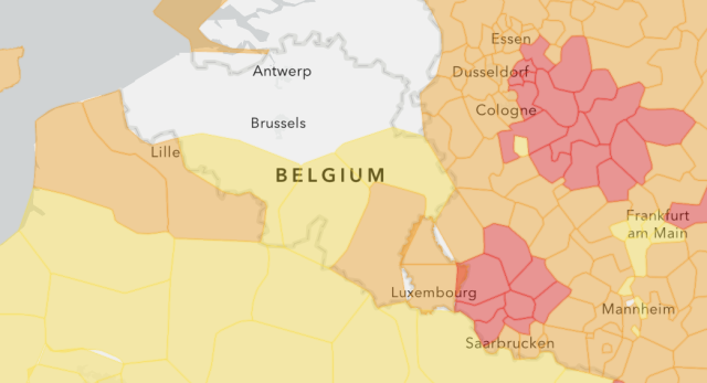 Intempéries: Liège, Hainaut et Namur en code jaune, Luxembourg en orange