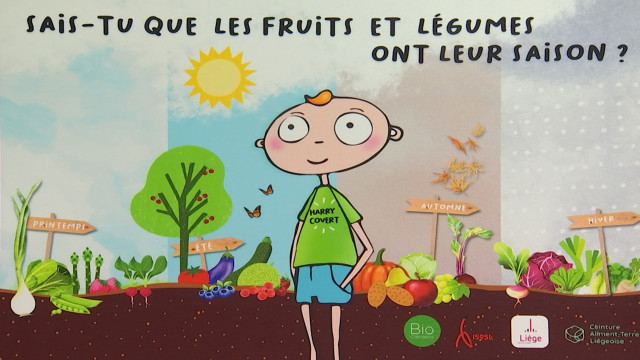 Manger local et bio à la cantine : des panneaux didactiques dans les écoles de la Ville de Liège
