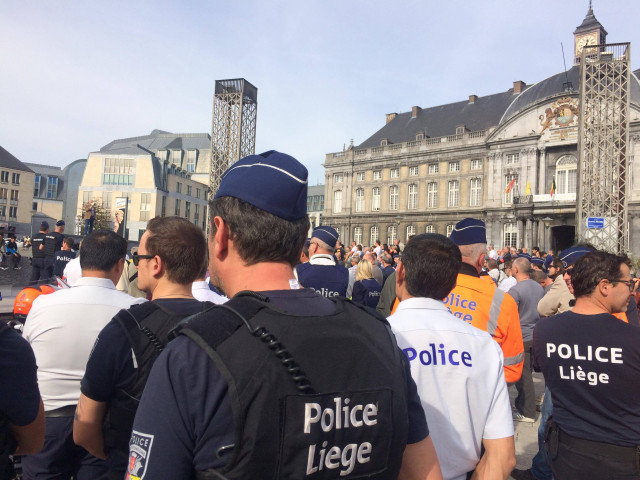 Manifestations de policiers à Liège
