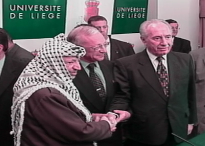 Revoir : Shimon Peres (et Yasser Arafat) Docteur Honoris Causa de l'Université de Liège (1998) 